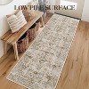 2x6 Washable Hallway Runner Rug, Ultra-Thin Non-Slip Low-Pile Vintage Indoor Carpet for Kitchen, Laundry, Bedside Accent, Tan - 3 of 4