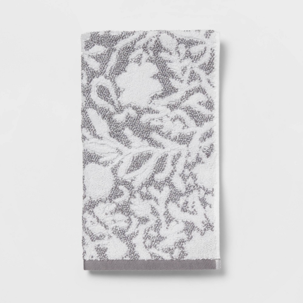 Photos - Towel Performance Plus Hand  Gray Floral - Threshold™