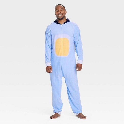 Men's Bluey Bandit Halloween Matching Family Wearable Blanket Sleeper - Blue - image 1 of 2