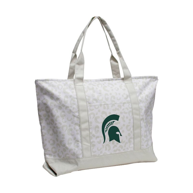 NCAA Michigan State Spartans Leopard Pattern Tote, 1 of 2
