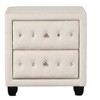 Gulches Crystal Tufted Nightstand Cream Velvet Upholstered, 2 Drawers, No Assembly, 16"Dx26"Wx27.5"H - 4 of 4