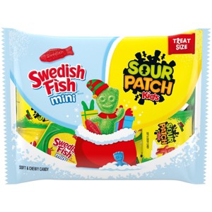 Swedish Fish, SOUR PATCH KIDS Treatsize Christmas Candy - 9.7oz/22ct - 1 of 4