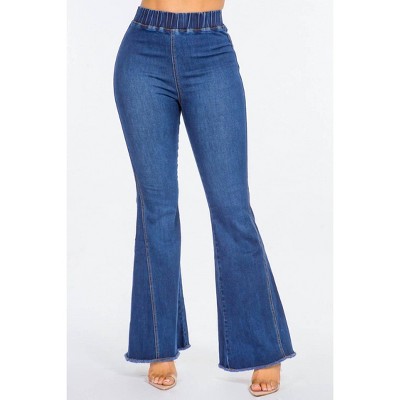Women's High Waist Curvy Flare Jeans - American Bazi