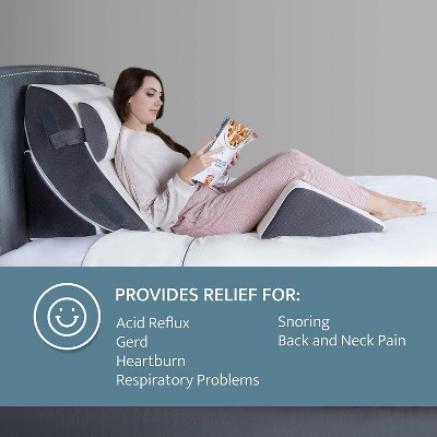 Kӧlbs Bed Wedge Pillow Chic Jacquard Cover Wedge Pillow for Sleeping and Acid Reflux, Heartburn (4 Piece Wedge Set)