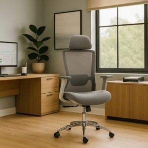 Adjustable Ergonomic Office Chair with Breathable Mesh Seat and Lumbar Support, Swivel Task Chair for Office or Study – The Pop Home - 1 of 4