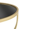 Moda Furnishings Modern Black Mirror Side Table - Gold Metal Frame, Indoor Accent Table for Living Room Bedroom - 4 of 4
