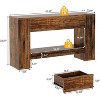 Tribesigns 55.1" Console Table with 2 Drawers, Wooden 2-Tier Sofa Table Behind Couch,  Entryway Table for Corridor, Hallway, Brown - 3 of 4