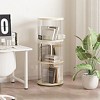 3-Tier 360° Rotating Bookshelf, Small Corner Bookcase, with Small Footprint, Narrow Book Shelf Organizer, for Bedroom, Living Room - White - 3 of 4