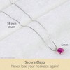 Cushion Cut Birthstone Necklace for Women 6mm Hypoallergenic Solitaire Pendant with 18 Box Chain - 3 of 4