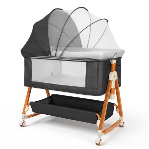 Kmaier Baby Bassinet 3 in 1 Foldable Portable Crib,6 Adjustable Height,with  Wheels,Baby Bassinet Rocking : Target