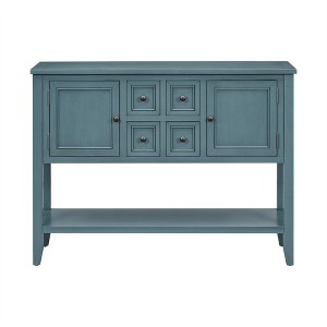 OUTSUPPLY Vintage Console Table with 4 Drawer and Bottom Shelf for Living Room, Entryway & Kitchen - 1 of 4