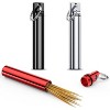Metal Portable Toothpick Holder Box 3 Pieces, Pocket Waterproof Case with Keychain for Outdoor, Ear Wax Tool Case - 2 of 4