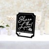 Big Dot of Happiness Black Share The Love Sign - Wedding Hashtag Decor - Printed on Sturdy Plastic Material - 10.5 x 13.75" Sign with Stand - 1 Piece - 3 of 4