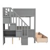 NicBex Twin over Full Bunk Bed Pine Bed Frame with 2 Drawers, Shelves, Guardrails and Convertible Storage Stairs, No Box Spring Required - 4 of 4