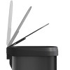 Stainless Steel Trash Can with Lid, Large Garbage Can for Kitchen, Step-on Kitchen Metal Trash Bin with Liner Rim & Rear Handle - 3 of 4