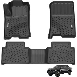 Floor Mats Fit for 2023-2025 Chevrolet Chevy Colorado Crew Cab/GMC Canyon Crew Cab, All Weather TPE Floor Liners, 1st & 2nd Row - 1 of 4