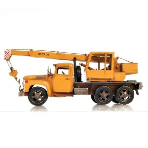 Old Modern Handicrafts Metal Handmade Crane Truck Model – 18" Vintage Industrial Vehicle Display - 1 of 4