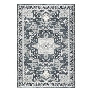 COZONY Washable Vintage Oriental Area Rug, Non-Slip Stain Resistant Low Pile Carpet for Living Room Bedroom Dining Room - 1 of 4