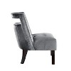 Inspired Home Salvador Velvet Button Tufted Armless Slipper Chair with Open Back Style - 4 of 4