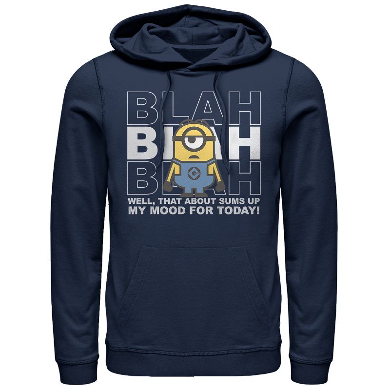 Men's Despicable Me Minion Blah Mood Today Pull Over Hoodie, 1 of 4
