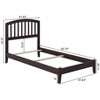 AFI Furnishings Richmond Twin Traditional Bed with Open Footboard and Turbo Charger in Espresso - 2 of 4