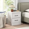 Tangkula Farmhouse Nightstand Set of 2 Wood Bedside Table with 2 Storage Drawers Compact Floor Night Stand End Table White Accent Sofa Side Table - 2 of 4
