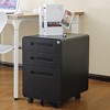 Vynxaria 3-Drawer Mobile File Cabinet - Versatile Utility Storage Cabinets with Lock and Anti-Tilt Design (Black) - 3 of 4