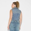 Women's Sleeveless Cropped Denim Trucker Vest - Wild Fable™ - 3 of 3