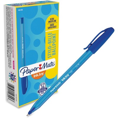 Paper Mate InkJoy 100 Ballpoint Stick Pen 1mm Blue Dozen 1951256