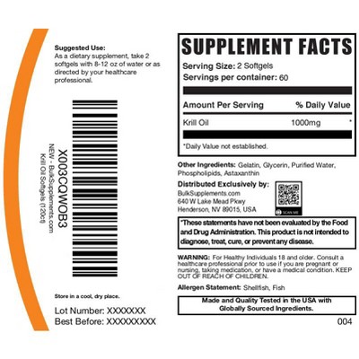 BulkSupplements Krill Oil Softgels
