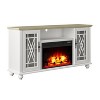 Festivo Farmhouse 62" TV Stand for TVs up to 70" with Fireplace White - 4 of 4