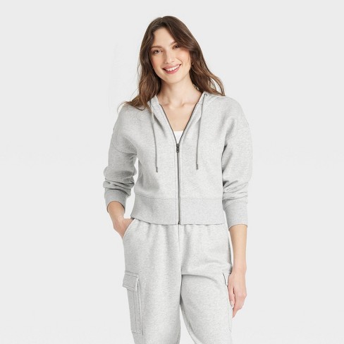 Women's Oversized Zip-up Hoodie - Wild Fable™ Heather Gray S : Target