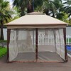Outdoor 11x 11Ft Pop Up Gazebo Canopy With Removable Zipper Netting,2-Tier Soft Top Event Tent - 3 of 4