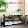 Attop 3-Tier Expandable Shoe Rack,Adjustable Shoe Shelf Storage Organizer Heavy Duty Metal, Free Standing, for Entryway Closet Doorway (Black) - 2 of 4