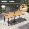 Crestlive Products Outdoor Dining Table for 4-6 People Patio Rectangle Table, Aluminum Frame with Durable Wood-Like Tabletop and Umbrella Hole - 2 of 4
