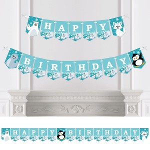Big Dot of Happiness Arctic Polar Animals - Winter Birthday Party Bunting Banner - Birthday Party Decorations - Happy Birthday - 1 of 4