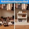 5 Star Super Deals Stackable Closet Storage Shelf – White Plastic Ventilated Organizer, 12.5x16x7 Inches for Shoe and Accessory Storage - 2 of 4