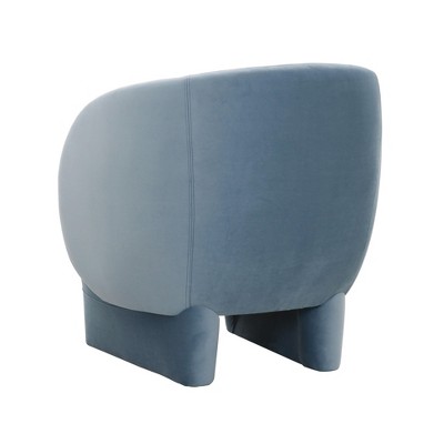 Blue Velvet Handcrafted Modern Accent Chair
