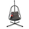 PAGED Swing Egg Chair with Stand Wicker Porch Swing with C Type Bracket, Cushion for Backyard, Garden - 4 of 4