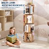 4 Tier 360° Rotating Bookshelf, Compact Corner Bookcase for Small Spaces, Wood Spinning Display  Storage Organizer for Bedroom, Living Room - 3 of 4