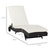 Gulches Modern Wicker Chaise Lounge Pool Chair, Outdoor PE Rattan, Cream White, 81.5" W x 27.5" D x 27.5" H - 3 of 4