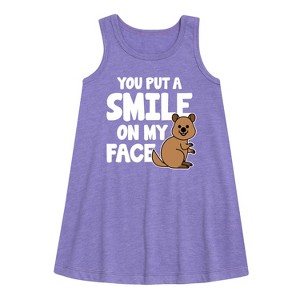 Girls' - Instant Message - You Put A Smile On My Face Graphic Sleeveless Aline Dress - 1 of 4
