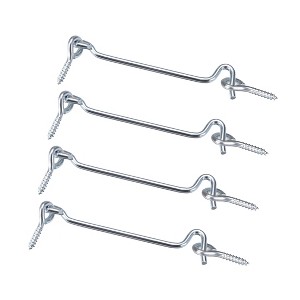 Unique Bargains Carbon Steel Cabin Eye Latch Gate Door Swivel Hook with Mounting Screws 4 Pcs - 1 of 4