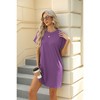 BLUEMING Womens T Shirt Dresses Crew Neck Mini Dresses Casual Short Sleeve Loose Flowy Dress with Pockets - 4 of 4