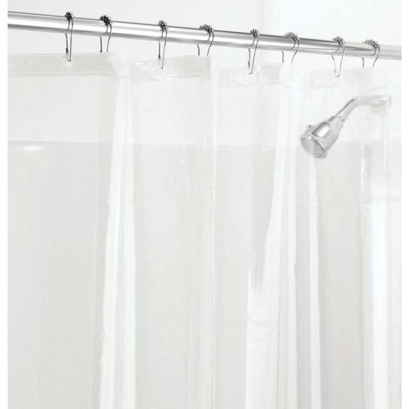 mDesign Long PEVA 84" x 72" Waterproof Plastic Shower Curtain Liner, Clear, 1 of 8