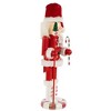Northlight 13.75" Red and White Peppermint Twist Mrs. Claus Wooden Christmas Nutcracker - 3 of 4