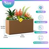 TOAOTBNBO Metal Planters Pots with Drainage Holes, Outdoor Rectangular Planter, Modern Planter for Pation and Graden, Brown - 3 of 4