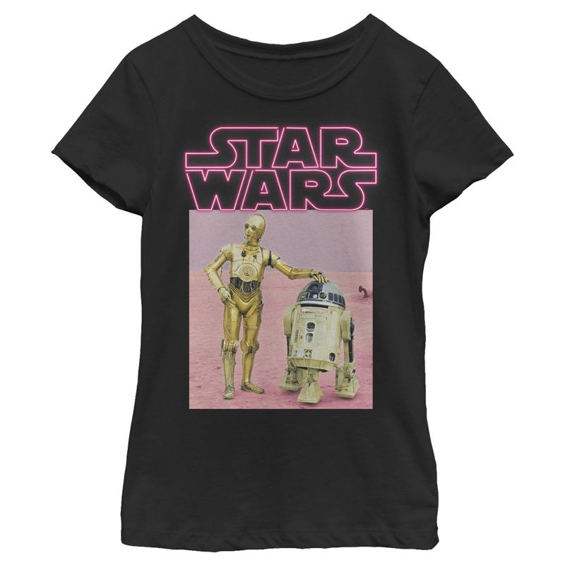 Girl's Star Wars Droid Buddies T-Shirt, 1 of 4