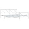 vidaXL Elegant Metal Bed Frame with Headboard/Footboard - White, Steel, 81.5x78x35.6 inch for 76x79.9 inch King Mattress - 2 of 4