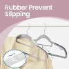 60-Pack Space Saving Plastic Hangers with Non-Slip Grip, 360° Swivel Hooks for Coats Pants Ties, Light and Dark Gray - 3 of 4
